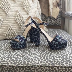 Nine West Floral Platform Heels